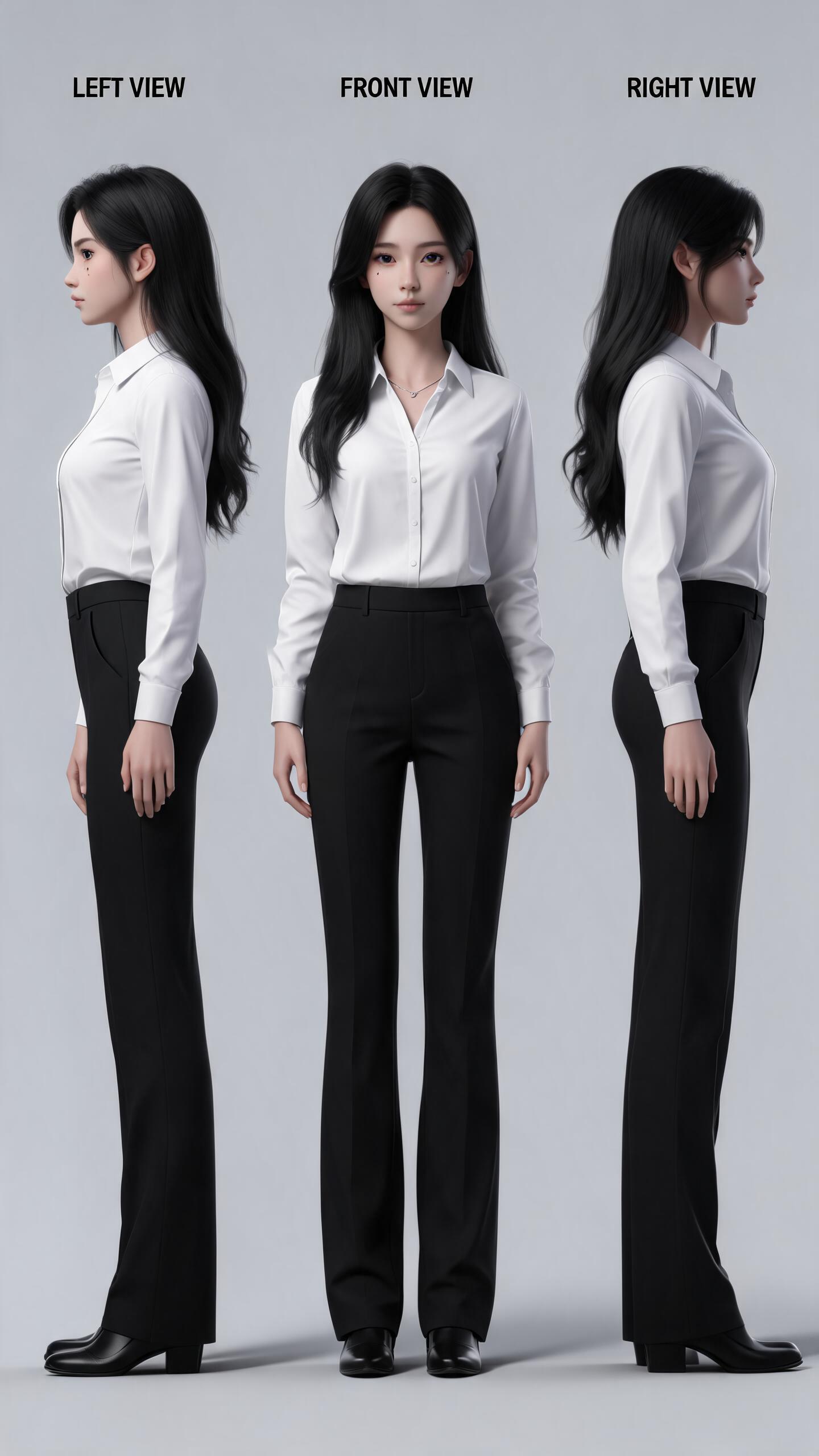 教程贯穿案例:漫剧女主沈曼三视图定妆